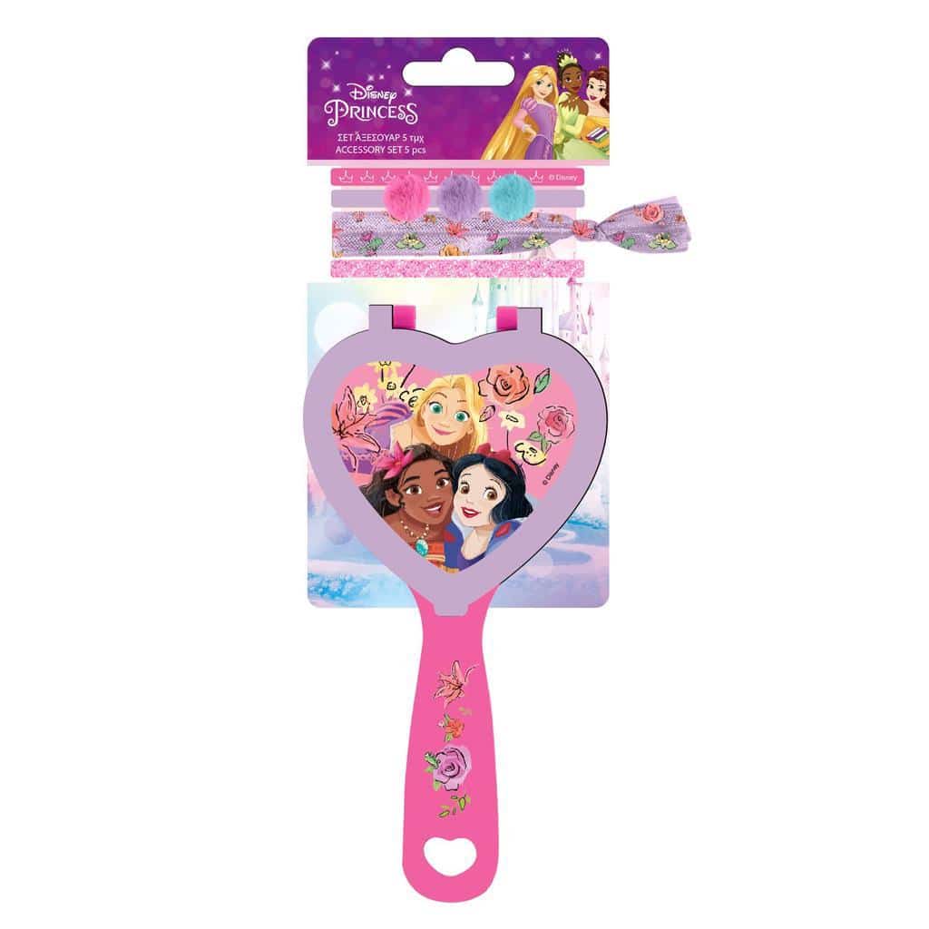 Βουρτσα Με Καθρεφτη Και Αξεσουαρ Μαλλιων Σετ Princess